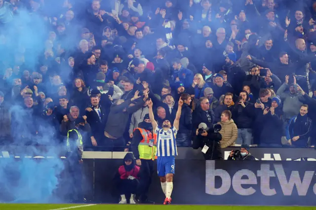 Neal Maupay celebrates