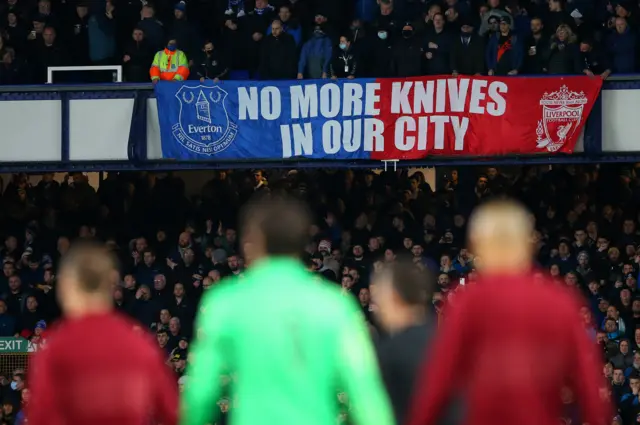 Sign on terraces at Goodison