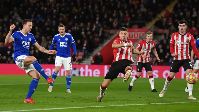 Jonny Evans scores for Leicester