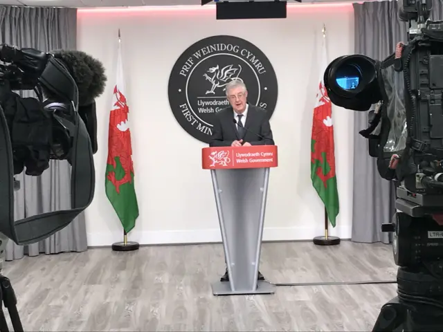 Mark Drakeford at the press conference