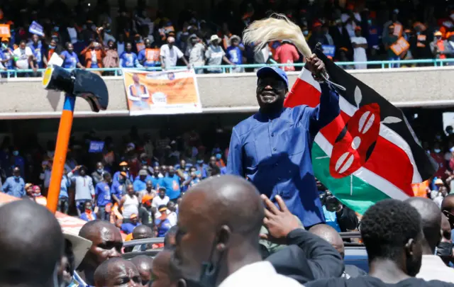 Raila Odinga in a stadium