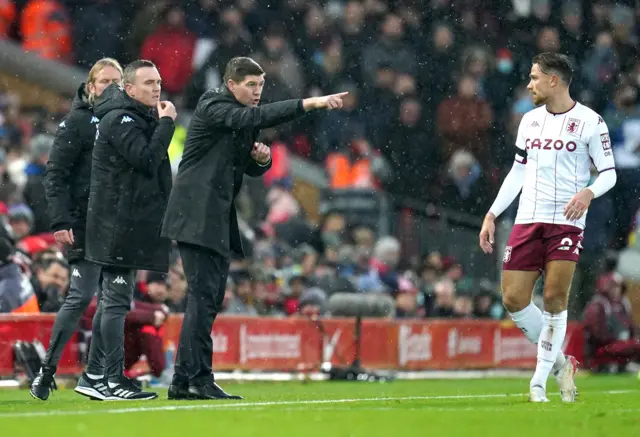 Aston Villa boss Steven Gerrard against Liverpool