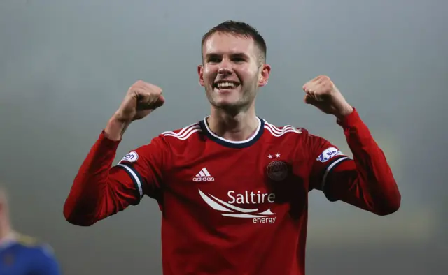 Aberdeen's Teddy Jenks celebrates