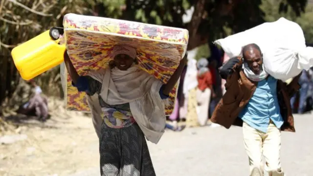 Displaced people in Debre Birhan city