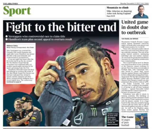 The Times back page