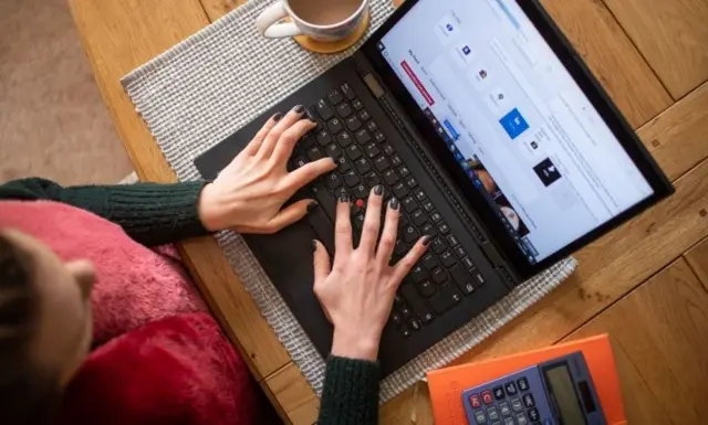 Woman working from home