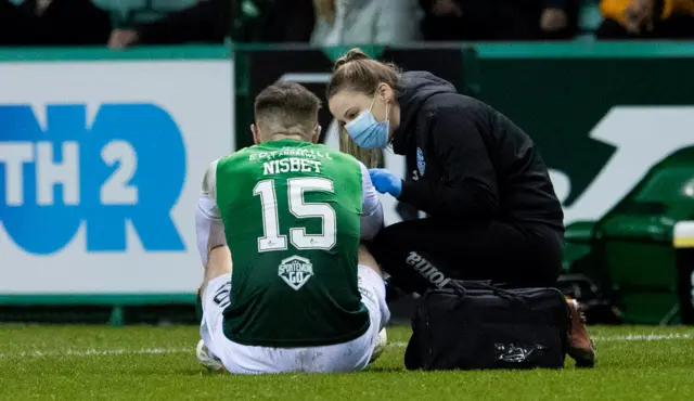 Kevin Nisbet left the pitch with an injury in the second-half