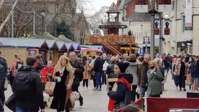 Christmas market scene