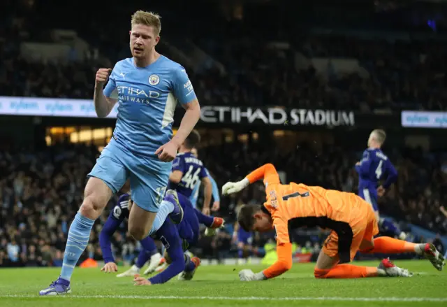 Manchester City's Kevin De Bruyne celebrates