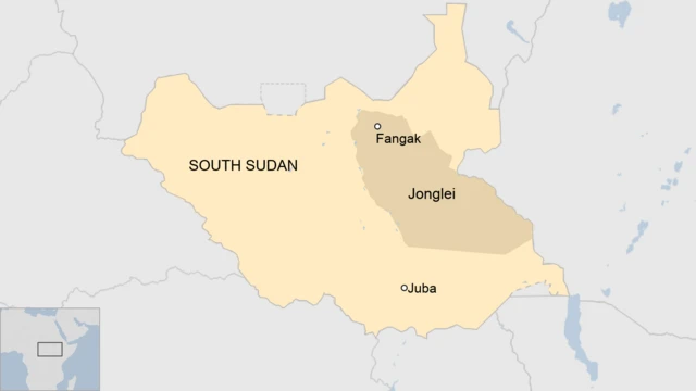 A map of South Sudan