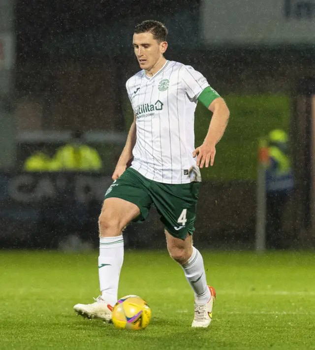 Centre-half Paul Hanlon returns after his red card in defeat to Livingston