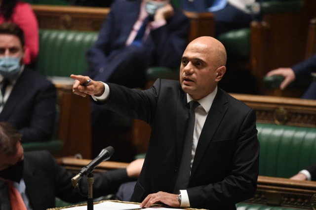 Sajid Javid at the dispatch box