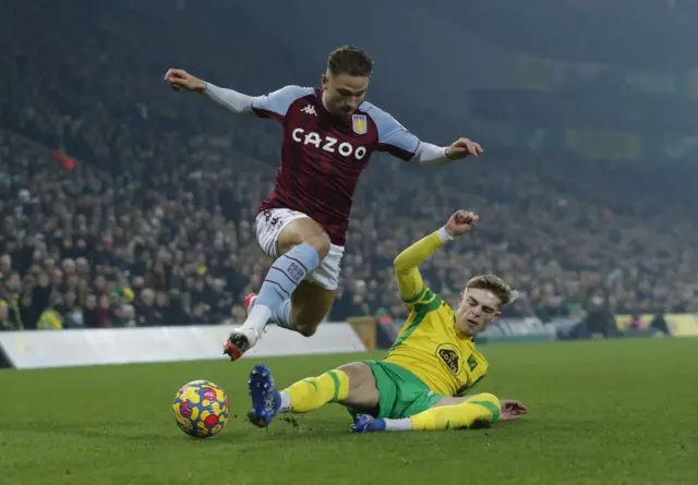 Matty Cash in action against Norwich