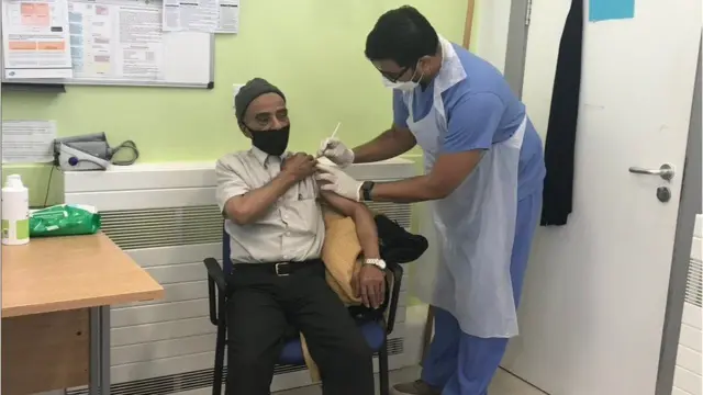 Patient receives booster jab