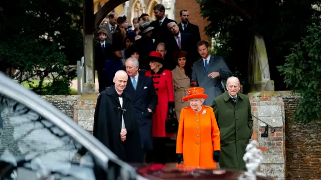 The Queen, the Duke of Edinburgh and other members of the Royal Family attend church on Christmas Day