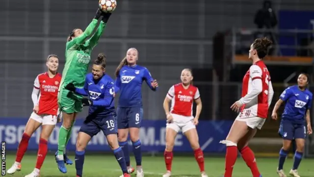 Action shot from Arsenal's game at Hoffenheim