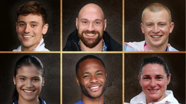 Tom Daley, Tyson Fury, Adam Peaty, Emma Raducanu, Raheem Sterling, Sarah Storey