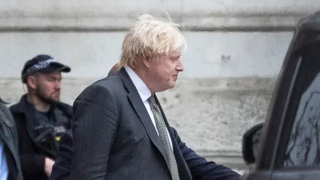 Boris Johnson leaves Downing Street eariler