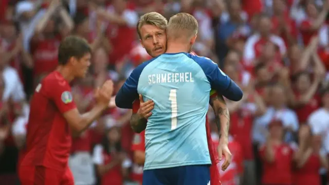 Simon Kjaer and Kasper Schmeichel