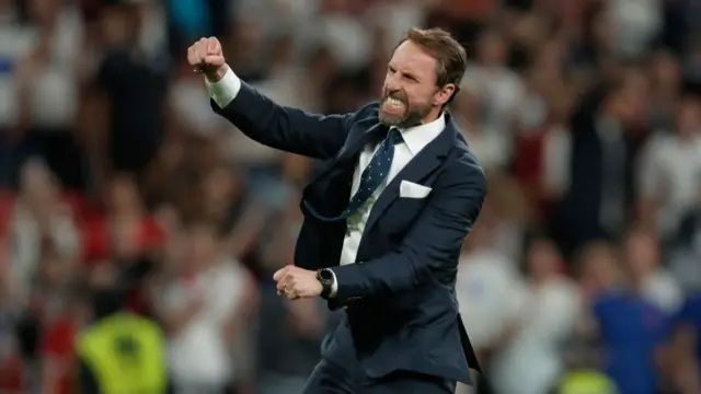 Gareth Southgate celebrates