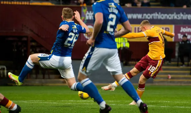 Motherwell's Dean Cornelius scores