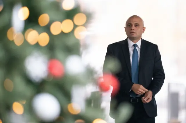 Health Secretary Sajid Javid arrives at the BBC