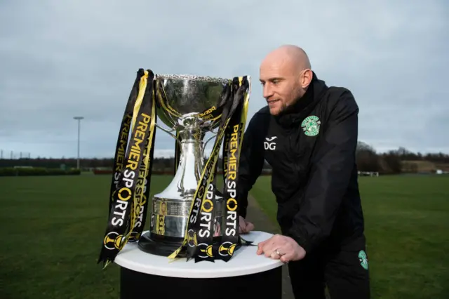 David Gray with the Scottish League Cup