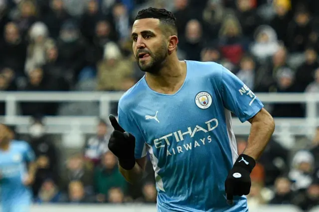 Riyad Mahrez scores for Man City