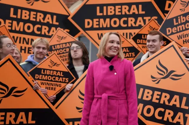 Newly elected MP Helen Morgan in Oswestry, Shropshire, following her victory in the North Shropshire by-electiom. Picture date: Friday December 17, 2021.