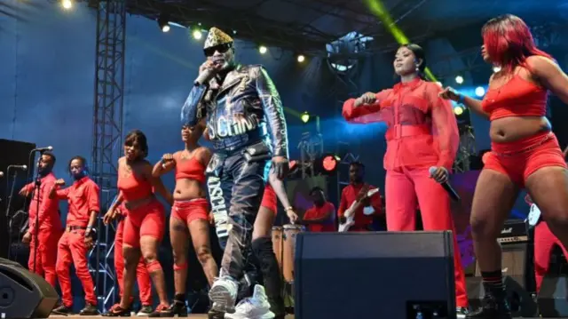 Congolese singer Koffi Olomide performs on stage