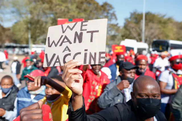 People call for vaccines in South Africa