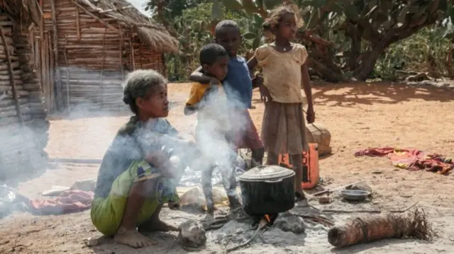 A family in the village of Atoby, commune of Behara