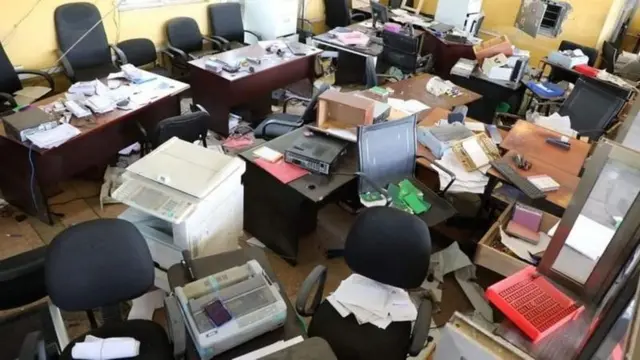 Damaged office