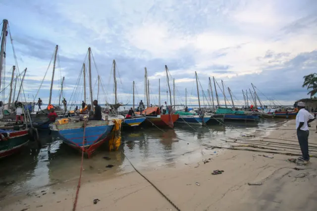 The fishing port of Paquitequete near Pemba on March 29, 2021. Sailing boats are expected to arrive with people displaced from the coasts of Palma and Afungi after suffering attacks by armed groups since last March 24