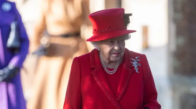 Queen attending a Christmas Day church service at Sandringham in 2019