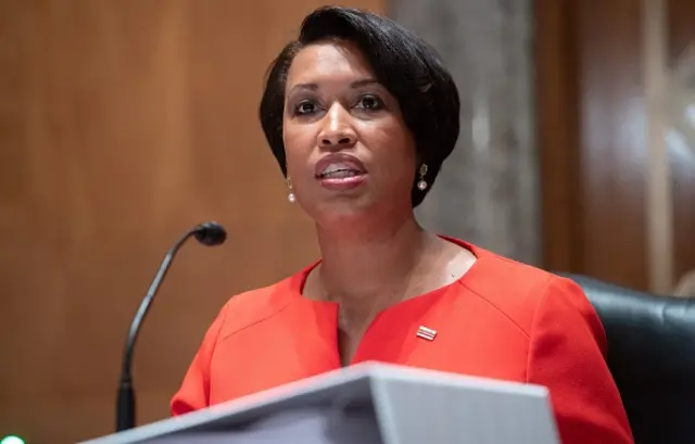 Mayor Muriel Bowser speaking at a press conference