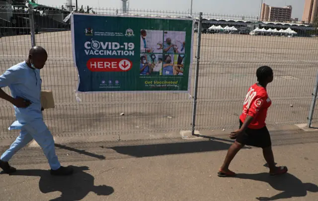 A vaccination centre in Abuja, Nigeria