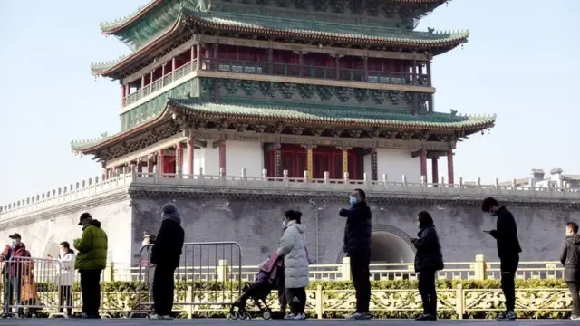 People queue for testing in Xi'an