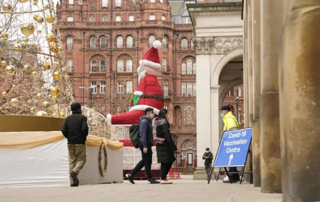 People getting vaccinated in Manchester