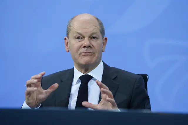 Chancellor Olaf Scholz speaking on Tuesday