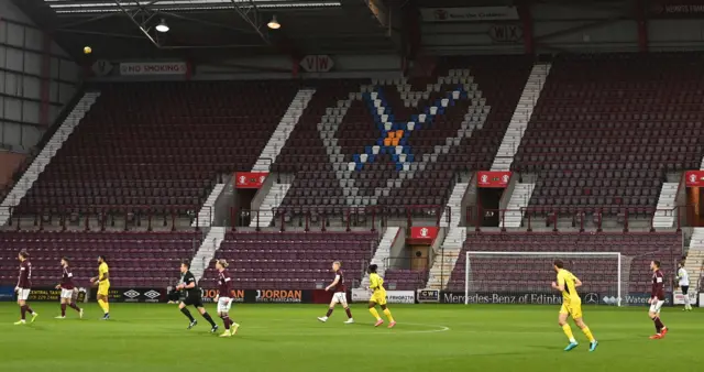 Tynecastle with no fans