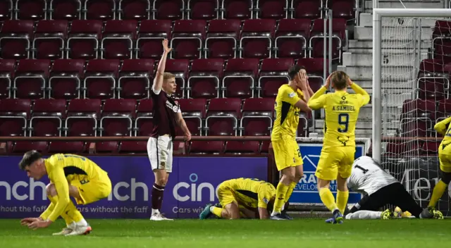 County's Connor Randall misses a chance to equalise late on