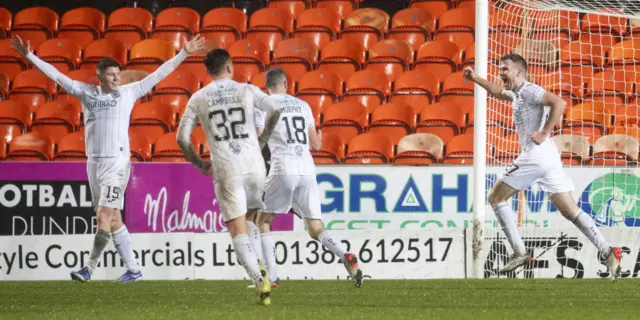 Chris Cadden (right) scored his first Hibs goal