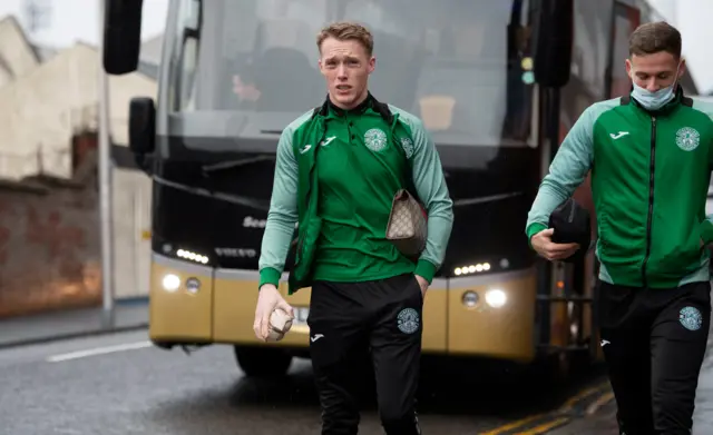 Jake Doyle-Hayes arrives at Tannadice