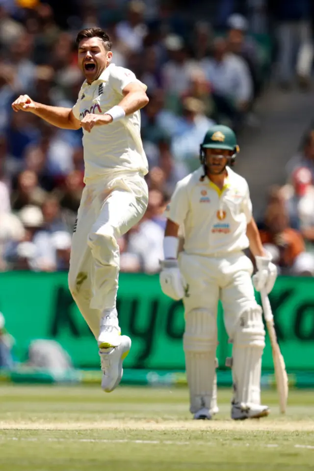 James Anderson celebrating a wicket