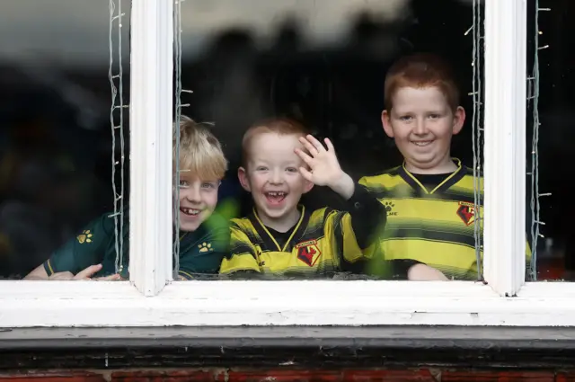 Trio of young Watford fans.