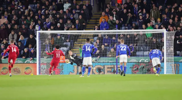 Mohamed Salah, Kasper Schmeichel, Leicester, Liverpool