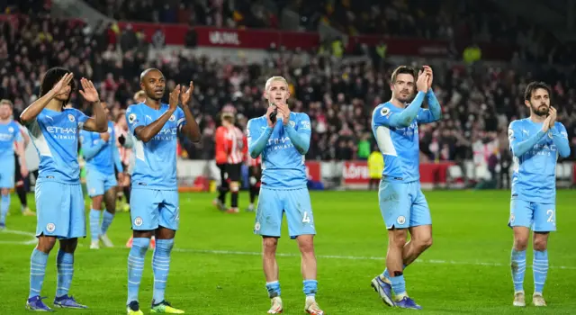 City players at full-time