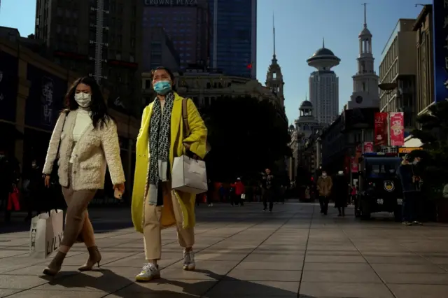 Women wearing masks in China