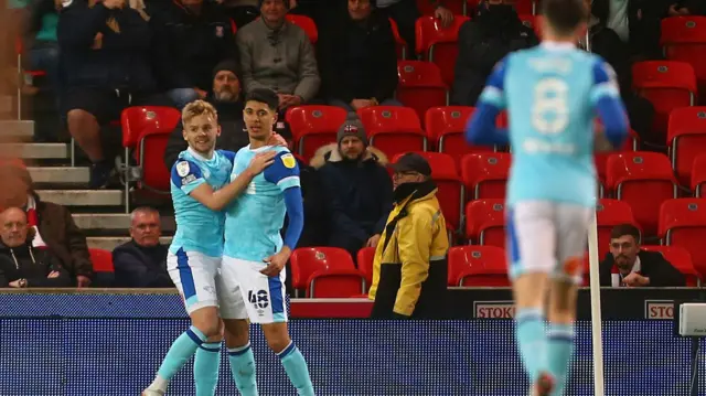 Derby celebrate goal